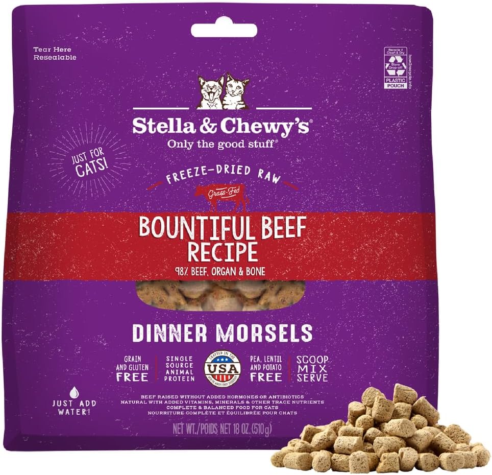 Stella & Chewy's Freeze-Dried Raw Cat Dinner Morsels - Premium Chicken Recipe with 98% Cage-Free Meat & Organs - Natural Grain-Free Cat & Kitten Food - Made in USA - 18 oz - Image 12