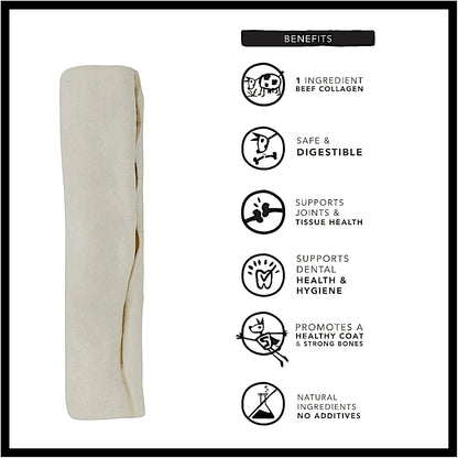 Collagen rich rawhide retriever rolls for aggressive chewers
