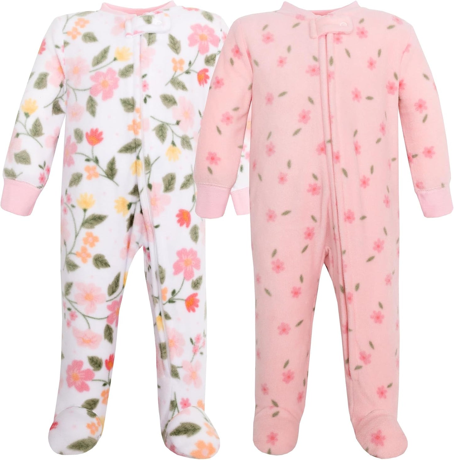 Hudson Baby Unisex Fleece Sleep and Play front view showing zipper