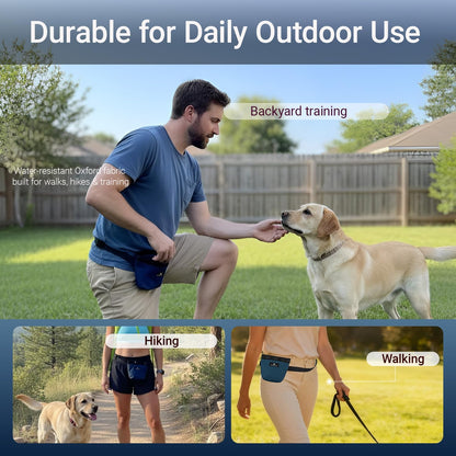 Side profile of waterproof oxford fabric treat pouch