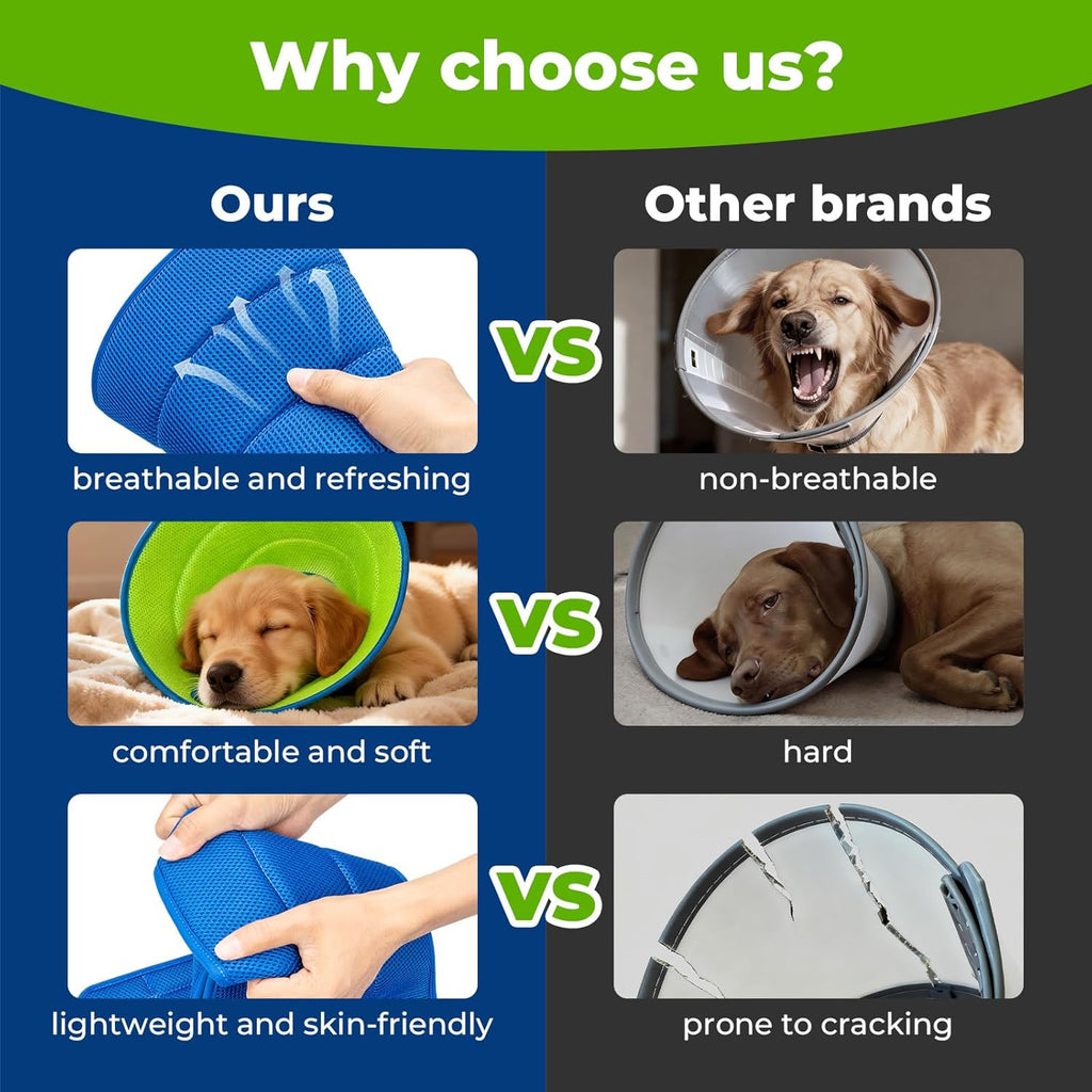 Autrous washable pet recovery cone for medium dogs side view