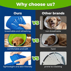Autrous washable pet recovery cone for medium dogs side view