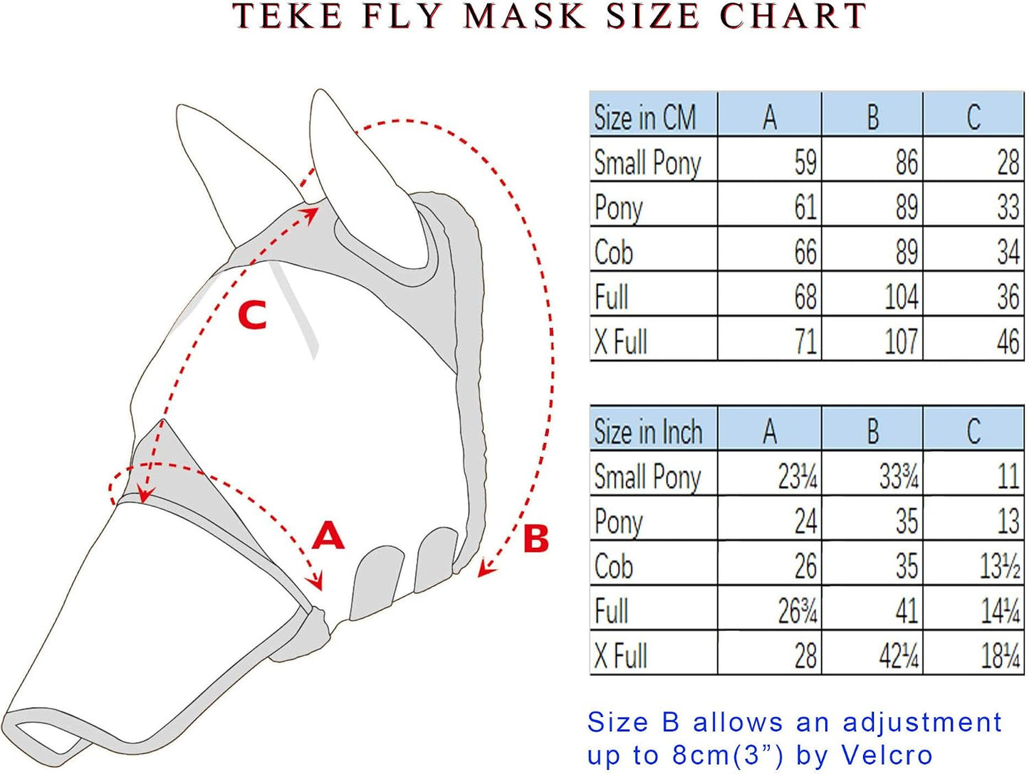 T TEKE Fine Mesh Horse Fly Mask w/Ears, UV Blocking 3D Eye Visor with Extra Fleece Cushioned Forehead, Protection from Insect Pests - Image 9