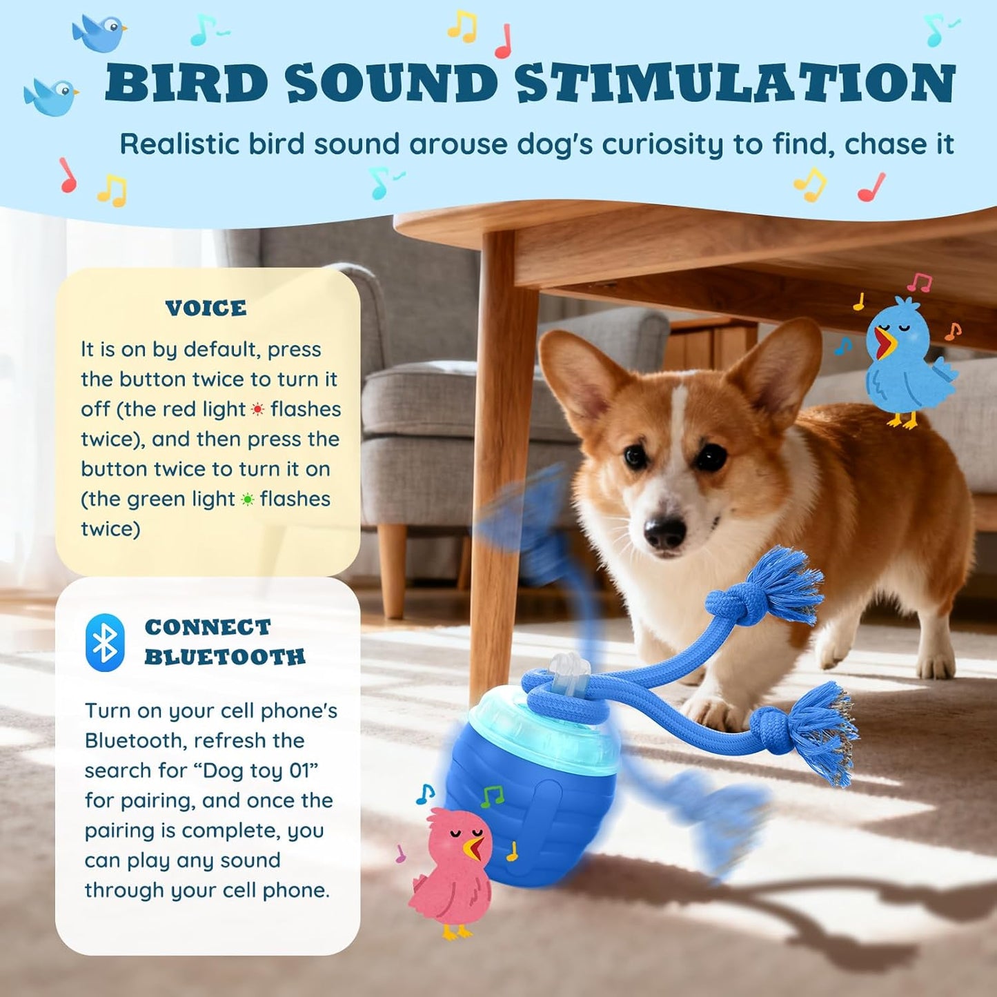 USB rechargeable motion sensing dog toy ball