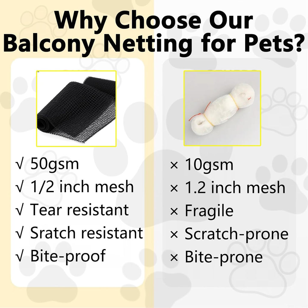Complete installation kit for Poyee pet safety balcony mesh