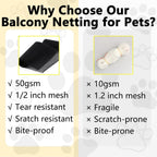 Complete installation kit for Poyee pet safety balcony mesh