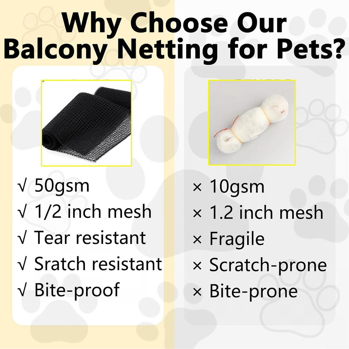 Complete installation kit for Poyee pet safety balcony mesh