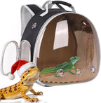 Bearded Dragon Travel Carrier Backpack,Lizard Backpack Carrier,Space Capsule Clear Bubble Window Astronaut Reptile Carrier Backpack for Guinea Pig,Sugar Glider,Bunny (Black, TPU Carrier+MAT) - Image 13