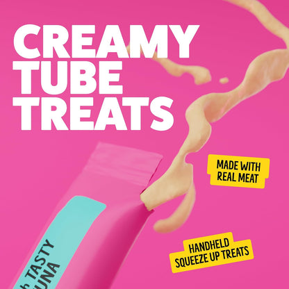 Handheld Bonkers cat treat tube showing creamy texture