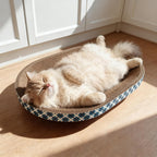 Cat Scratcher Bed with Toys, 4 Pack Oval Cat Scratcher Cardboard, Indoor Cat Scratch Bowl, Large Pad Cat Scratching Board with Catnip Fish Toy & Feather Wand for Furniture Protector L(17.5"x12.6"x3") - Image 9
