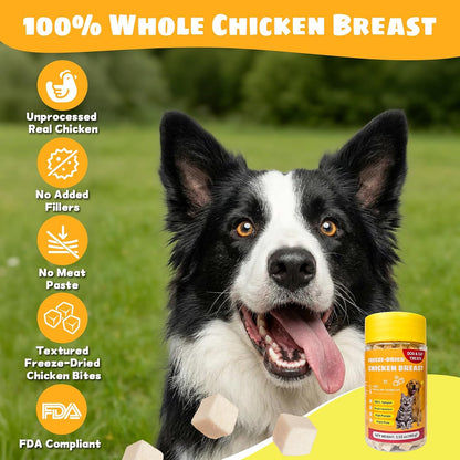 Vital Essentials authentic freeze dried cat treats showing nutritional information label.