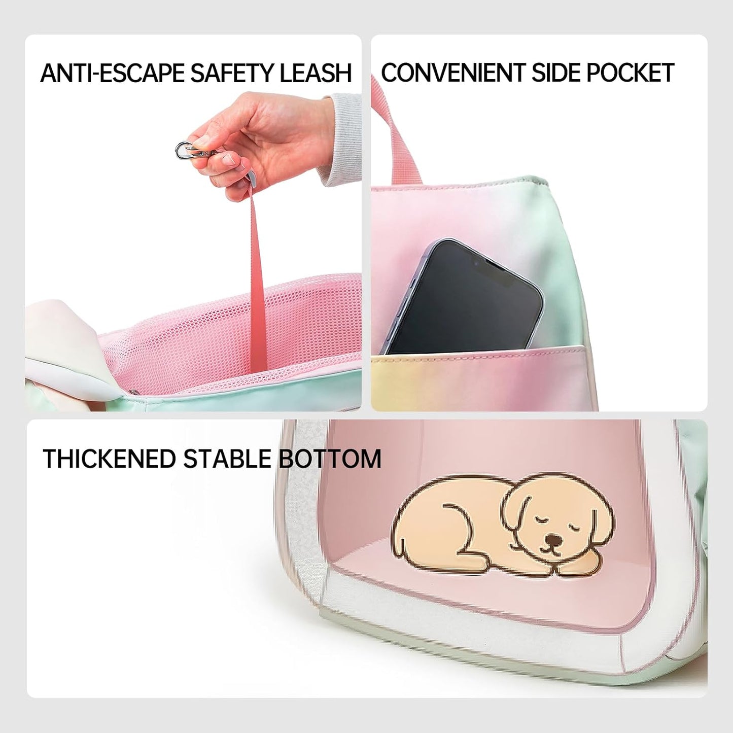 Interior view of Touchdog pet purse showing pearl cotton padding