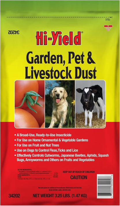 Hi-Yield Garden Pet and Livestock Dust 3.25 lbs front view