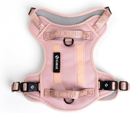 Fei & Eve Classic Dog Harness | 3-Point No-Pull Control, Dual Handle Support, Durable 900D Nylon, Tactical Patch Panel, Heavy Duty, Large (Pink) - Image 9