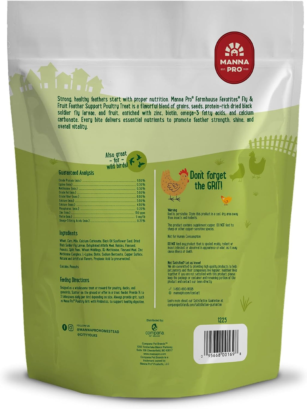 Manna Pro Farmhouse Favorites Fly & Fruit Feather Support Poultry Treat, Duck Treat, Gamebirds, Scratch, Insect & Fruit Blend with Zinc, Biotin & Omega-3s, 7 lb - Image 10