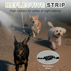 High durability alloy steel snap clips on the detachable dog leash splitters ready for collar attachment.