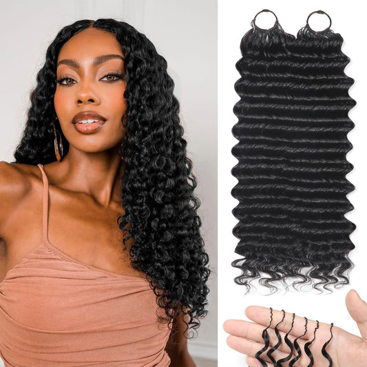 IVCoco human crochet hair deep wave bundles front view showing texture