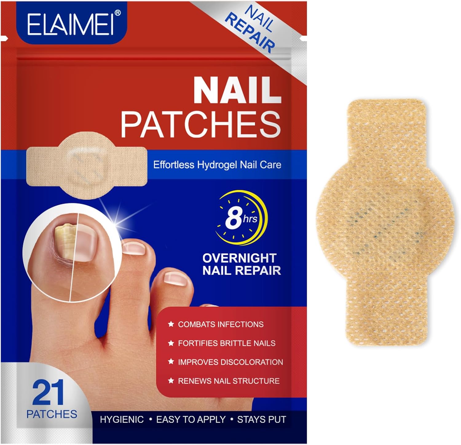 FANSHI Nail Repair Patches front view packaging with 21 count fungal treatment.