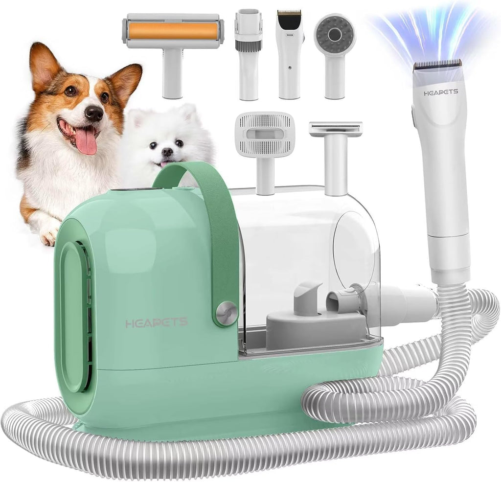 HEAPETS Dog Grooming Vacuum Kit - 3L Vacuum with 7 Tools, Low Noise Electric Clipper and Brush for Pet Shedding at Home, White - Image 13