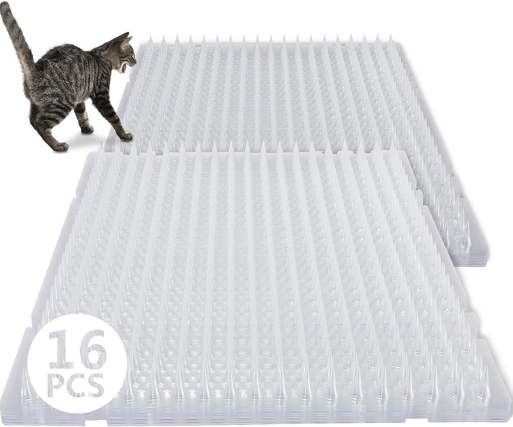 16 Pack Cat Repellent Outdoor Mat Cats Dogs Plastic Bendable Spiked Deterrent Training Repellent PET Mats with Spikes for Indoor Outdoor Supplies, 18.3 Square Feet, 16 x 13 Inch(Black) - Image 9