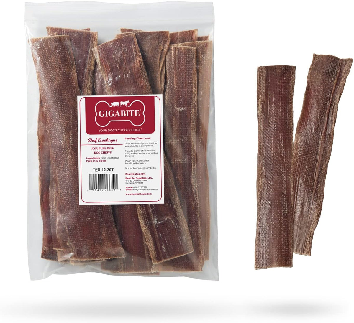 GigaBite Beef Esophagus Dog Treats - Natural Gullet Sticks for Dogs, High Protein Single Ingredient Dog Chews, Rawhide Free Dental Dog Treats for All Dog Breeds - Sticks (6 Inch), Pack of 35 - Image 9