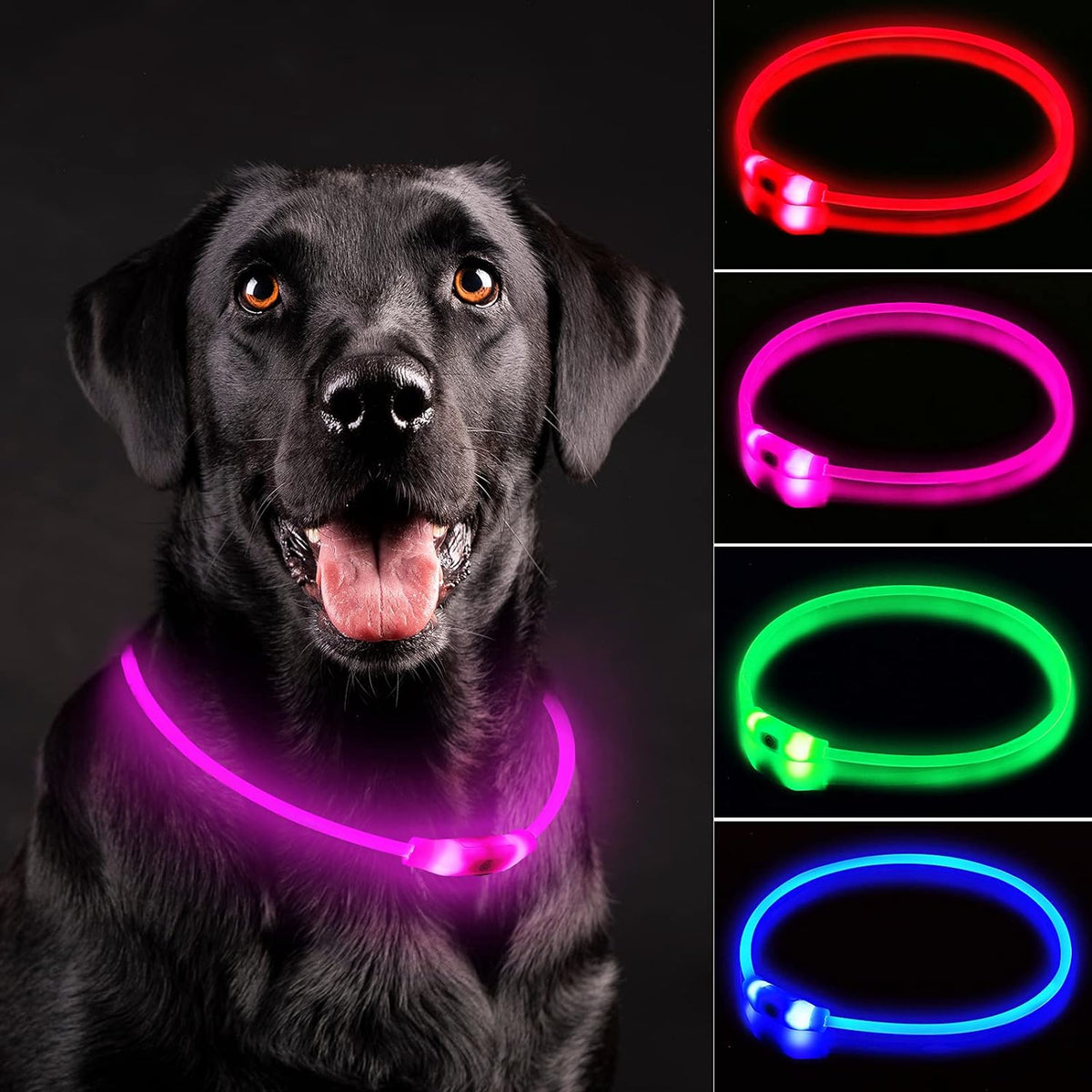 NOVKIN LED Dog Collar, Cut-to-Fit Light Up Dog Collar for Night Walking, IP67 Waterproof USB Rechargeable Glowing Pet Collar, High Visibility Super Bright Safety Lights for S/M/L Dogs(Blue) - Image 9