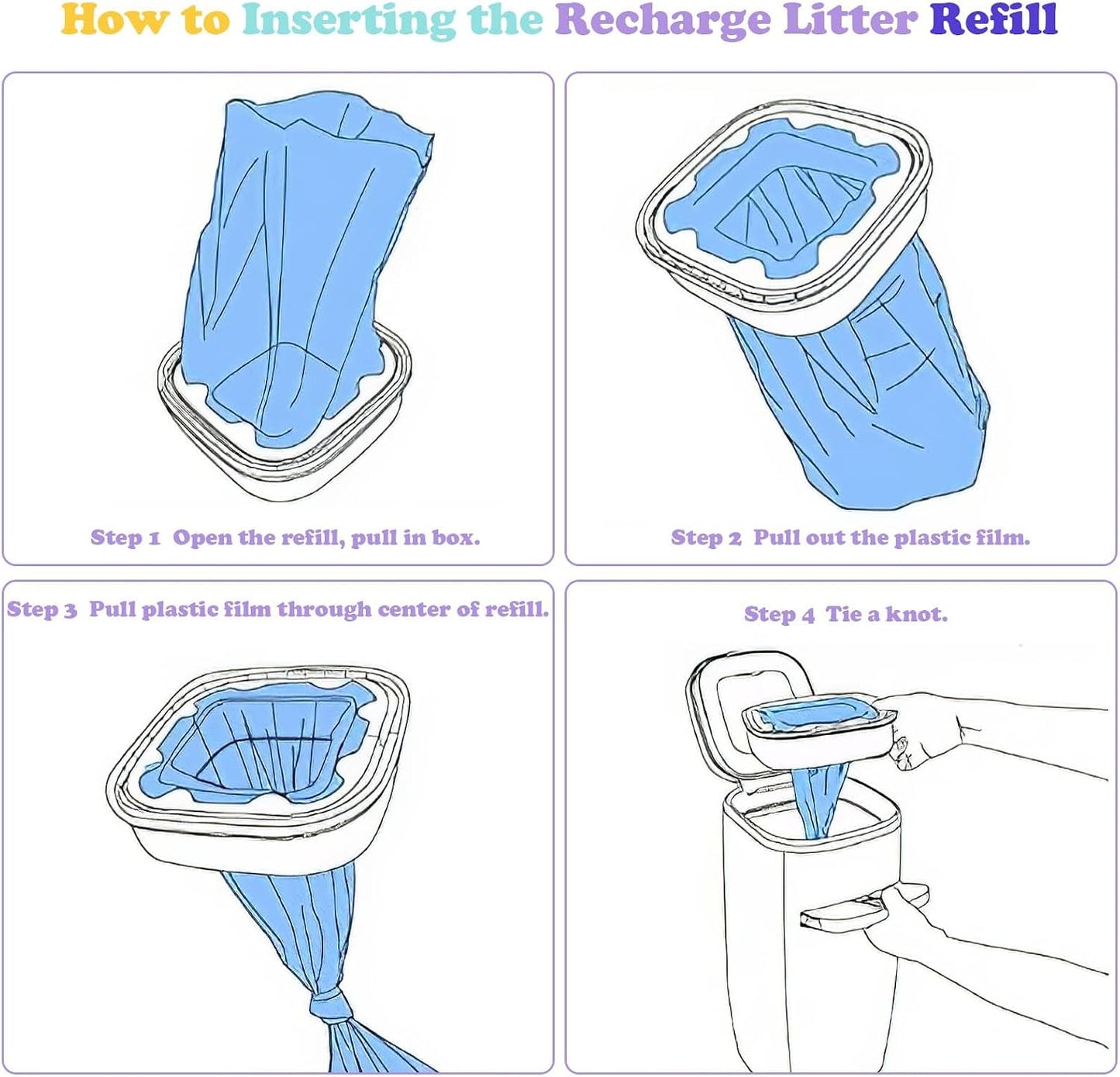 Heavy duty waterproof plastic litter refill rolls close up shot