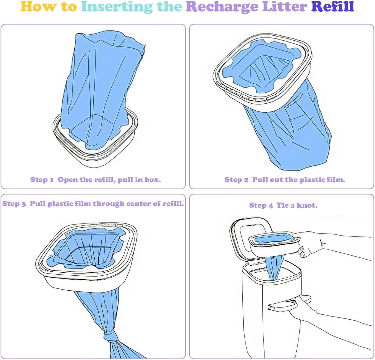 Heavy duty waterproof plastic litter refill rolls close up shot