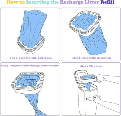Heavy duty waterproof plastic litter refill rolls close up shot