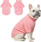 BEAUTYZOO Cable Knit Small Dog Sweater, Color Block with Fuzzy Thread Knitted Turtleneck Dog Knitwear with Dots in a Variety of Colors for Small Medium Dogs Fall Winter Dog Clothes, S Beige - Image 11