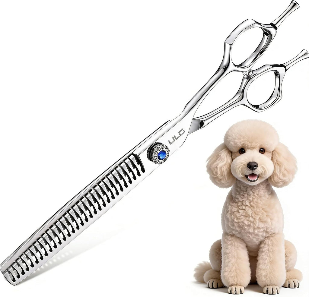 ULG Curved Dog Shears for Grooming, 7 Inch Professional Curved Dog Grooming Scissors for Trimming and Cutting, Japanese Stainless Steel Pet Hair Scissors - Image 9