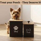 Dog Treat Container Airtight Set of 2 - 8x6 & 7x5 inch Iron Dog Treat Jars for Kitchen Counter with Airtight Bamboo Lids - 20 Cup Capacity Pet Treat Container Set - Doggie Cookie Jar - Treats Canister - Image 9