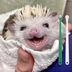 PUMEXFE hedgehog and ferret toothbrush highlighting the long ergonomic handle design.