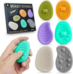 VoMii 6 Pack Silicone Fidget Worry Stones front view