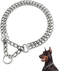 Mystercome metal martingale dog chain collar front view high quality dog training gear