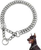 Mystercome metal martingale dog chain collar front view high quality dog training gear