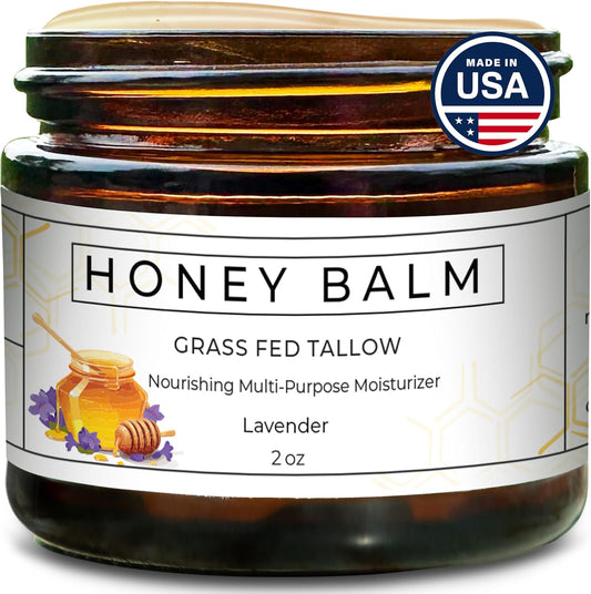Really Good Blends Tallow Honey Balm Lavender jar front view