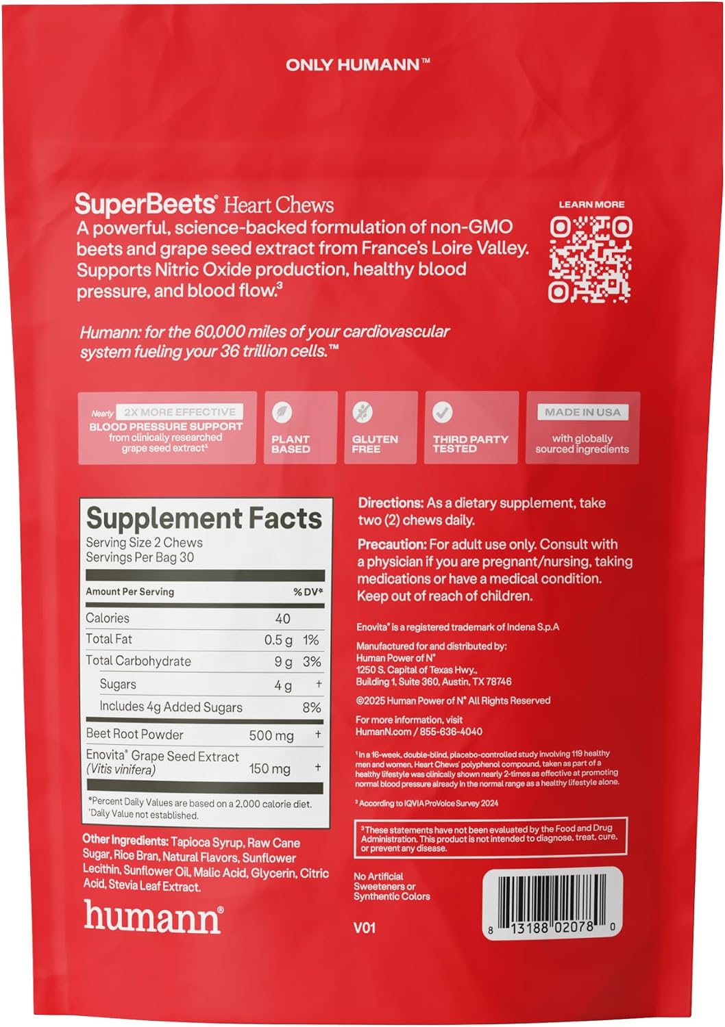 Humann SuperBeets Heart Chews, Pomegranate Berry Flavor, 60 Ct - Image 11