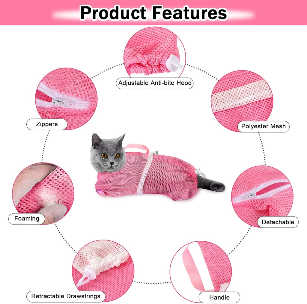 Pet grooming brush and stainless steel nail clippers included in the feline care kit