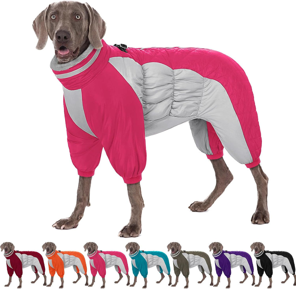 AOFITEE Fullbody Dog Coat Warm Fleece Dog Jacket, Windproof Dogs Winter Coat with Harness Built in, Reflective Turtleneck Dogs Snowsuit Puffer Jacket, Four Legged Snow Suit for Small Medium Large Pet - Image 12