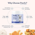 Authentic USA imported Pawfy supplement bottle for dog separation anxiety support