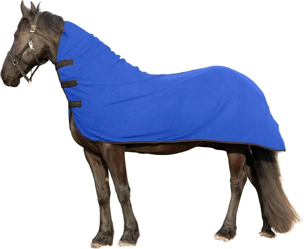 RESISTANCE Fleece Contour Horse Cooler - Anti-Sweat Moisture Wicking, 3 Quick-Grip Neck Closures, Tail Cord, Durable Hemmed Edges, Polar Soft Fleece, Post-Exercise Cool Down - Image 9