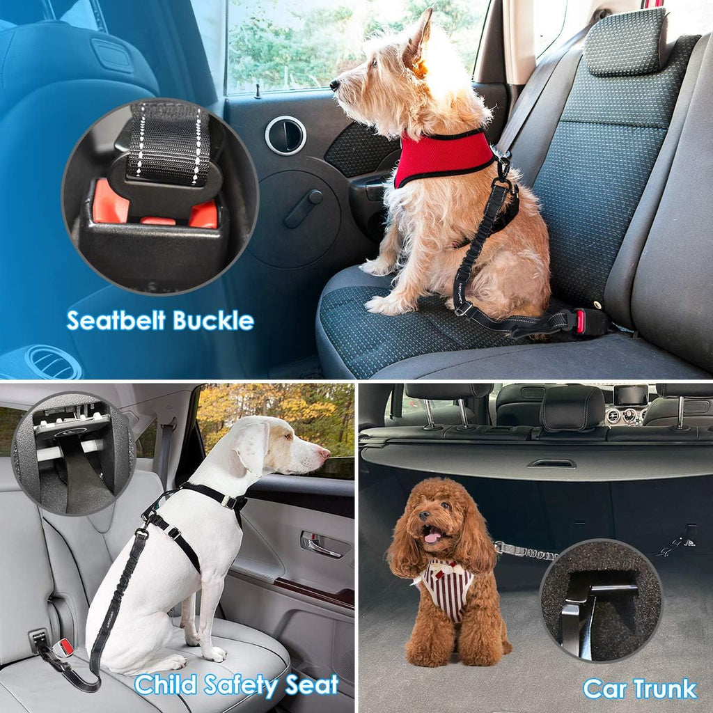 Two pack URPOWER pet seat belt showing bungee design