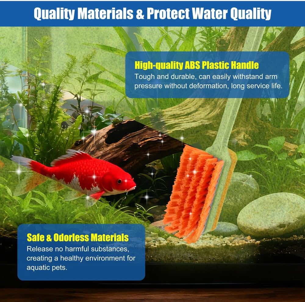 DaToo 3 in 1 fish tank scraper illustrating the soft felt cloth backing for glass cleaning