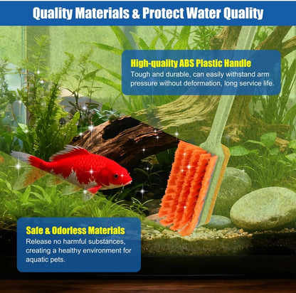DaToo 3 in 1 fish tank scraper illustrating the soft felt cloth backing for glass cleaning