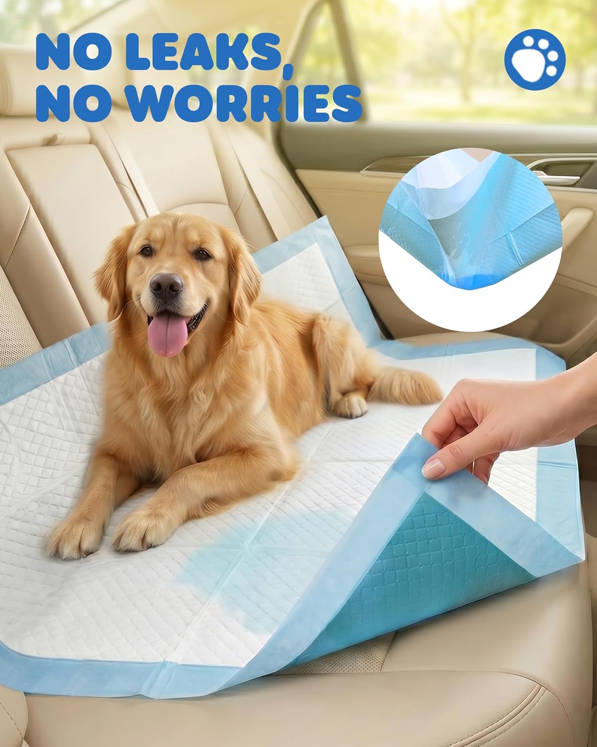Quick dry quilted top surface of the pet underpad preventing wet paw prints