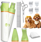 Unibono small animal shaver showing the comprehensive accessories for home pet styling.
