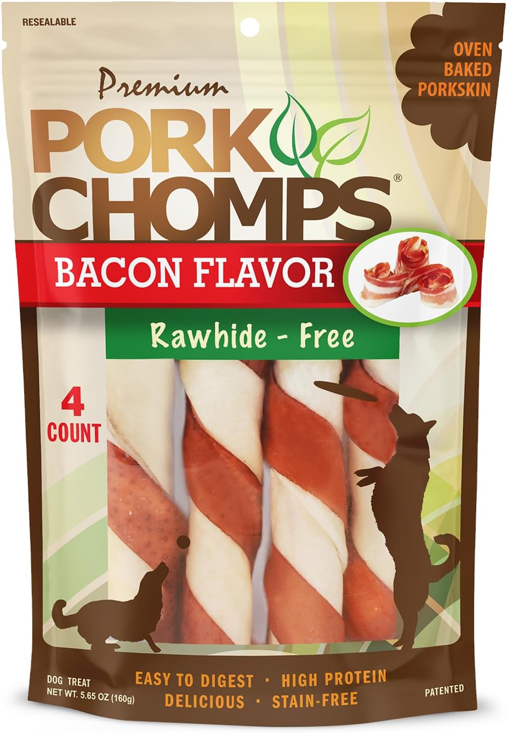 Pork Chomps Roasted Pork Skin Dog Chews, 6 Inch Twists, 15 Count - Long-Lasting Treats for Dogs - High Protein, Rawhide-Free, Low Fat, Healthy & Delicious Chews - Image 14