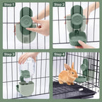 Kenond 28oz Hanging Automatic Rabbit Water Bottle, Guinea Pig Water Bottle No Drip, Gravity Water Dispenser for Cage, Suitable for Guinea Pig, Bunny, Hamsters and Other Small Animals(Green) - Image 5