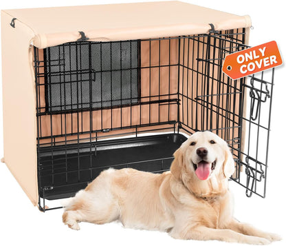 X-ZONE PET Double Door Dog Crate Cover - Polyester Pet Kennel Cover Fits 30 inches Wire Crate, Tan - Image 10